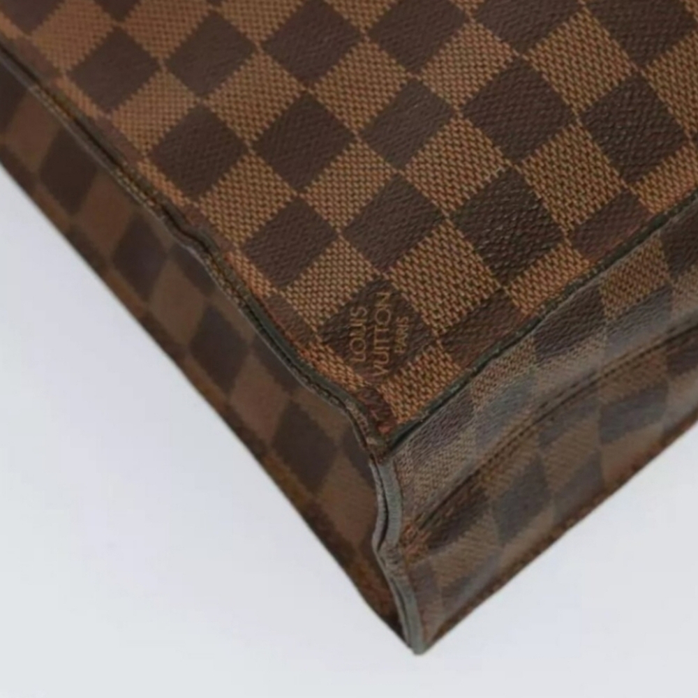 Louis Vuitton Brown Tan Sac Plat Tote Bag with Iconic Damier Ebene Coated Canvas - Picture 6 of 10